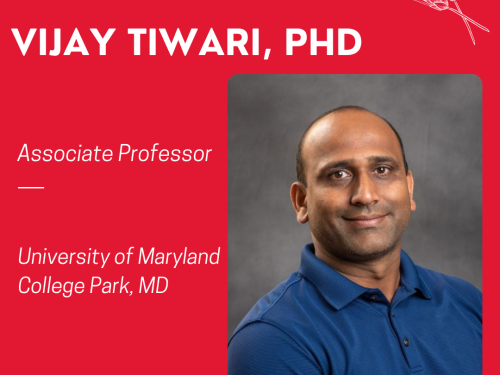 Designed image of featured researcher Vijay Tiwari